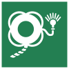 Segnale ISO 7010 E043: Salvagente anulare con cima e luce