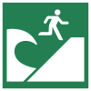 Segnale ISO 7010 E062: Area di rifugio per tsunami