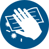 Segnale ISO 7010 M062: Disinfettare la superficie