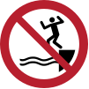 Segnale ISO 7010 P061: Vietato tuffarsi in acqua