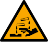 Segnale ISO 7010 W023: Pericolo sostanze corrosive