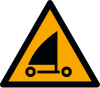 Segnale ISO 7010 W059: Pericolo carrelli a vela sulla spiaggia